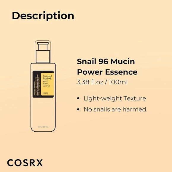 COSRX Snail Mucin 96% Power Repairing Essence 3.38 fl.oz / BRAND NEW - Picture 7 of 7